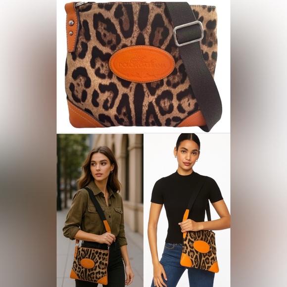 Dolce & Gabbana Leopard Print Shoulder-Crossbody Bag - Picture 1 of 8
